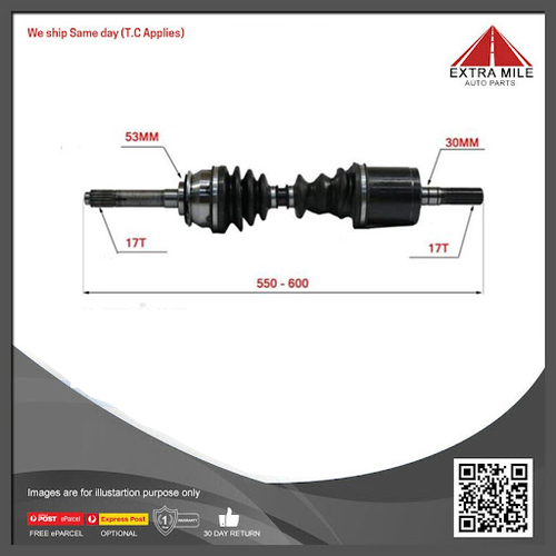 CV Joint Drive Shaft Left Hand For Holden Frontera 2.6L PETROL & 2.8L