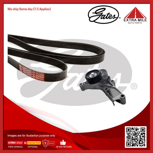 Gates Micro-V Ribbed Belt & Tensioner Kit For HSV HU6 VT, VX 3.8L V6 L67