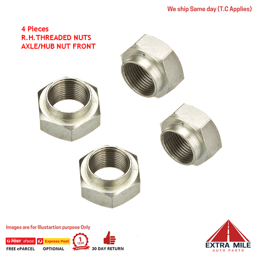 AXN-01 Kelpro Axle Nut 4 pieces for Mazda 323 BD BF FA 626 GC (R.H.THREADED NUTS)