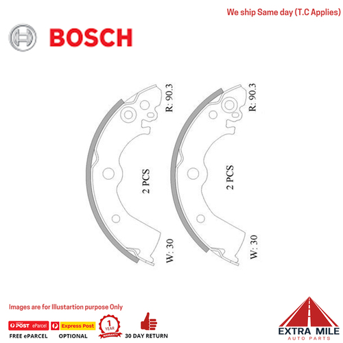 Bosch Rear Brake Shoe Set For Nissan PULSAR - B1697