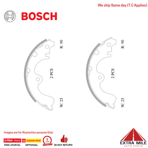 Bosch Rear Brake Shoe Set For TOYOTA PASEO 1.5L (EL44) 06/1990 - 08/1995