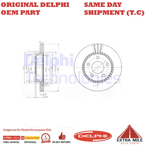 Brake Rotor Disc Rear For AUDI A6  2.8L 01/95-12/97