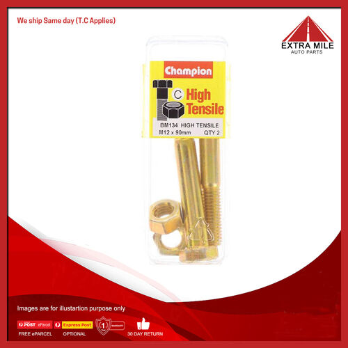 Champion High Tensile Bolt & Nut Pack Metric M12 x 90mm  - BM134