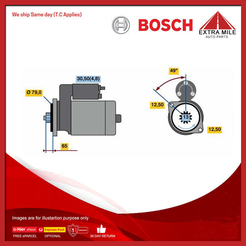Bosch Starter Motor 12V Position 61.6mm - 0 001 153 009