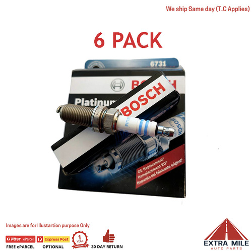 6 PACK Bosch (6731) FR7NPP30X Original Equipment Fine Wire Platinum Spark Plug 41835