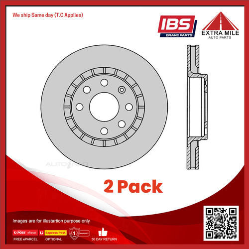 2x IBS Disc Brake Rotor Front For Daewoo Cielo,Lanos,Holden Astra,Calibra