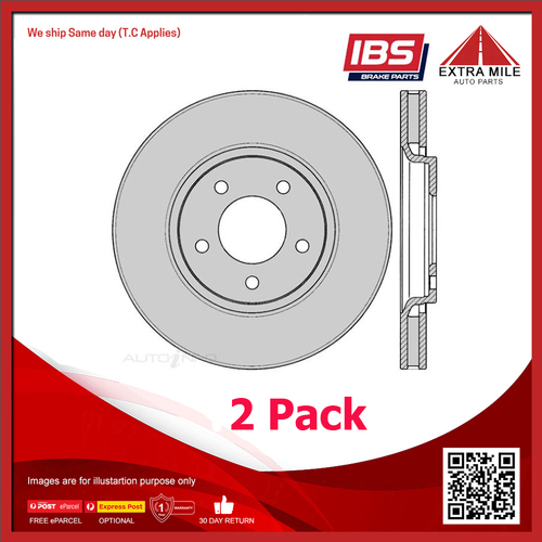 2x IBS Disc Brake Rotor Front For Chrysler Voyager LX RG 3.3L EGA V6 12V OHV