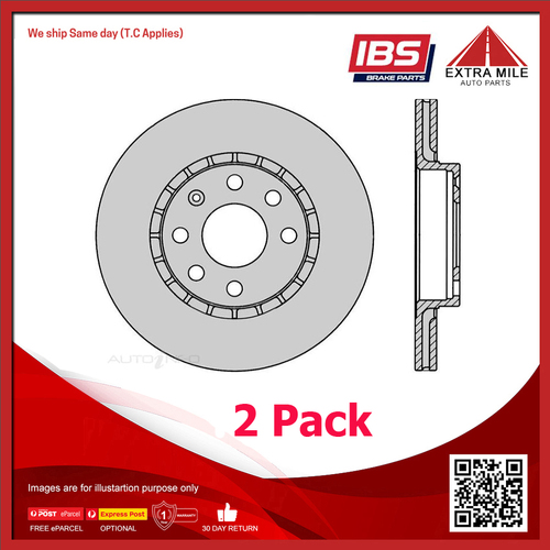 2x IBS Disc Brake Rotor Front For Holden Barina GSi SB 1.6L C1GXE I4 16V DOHC