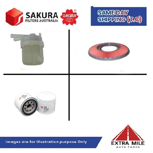 SAKURA Filter Kit For FORD LASER KH 86(8) cyl4 1.6L Petrol 1991-1994