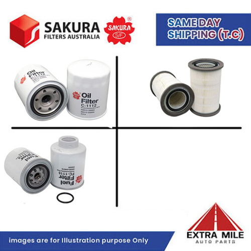 SAKURA Filter Kit For MAZDA B2500 WLRadial cyl4 2.5L Diesel 1999-2000