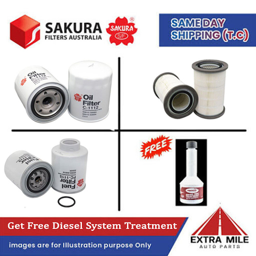 SAKURA Filter Kit For FORD COURIER PE WL cyl4 2.5L Diesel 1999-2000