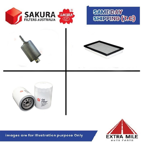 SAKURA Filter Kit For FORD FALCON AUIII cyl6 4.0L Petrol 2001-2002