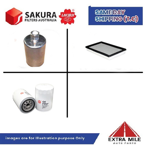 SAKURA Filter Kit For FORD FALCON AU Ill cyl6 4.0L Petrol 2001-2002