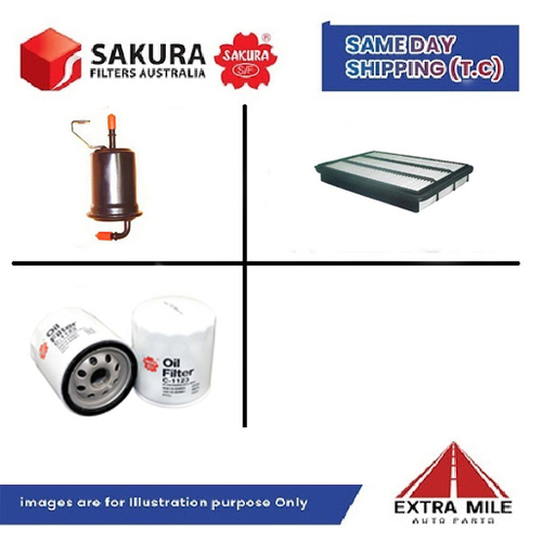 SAKURA Filter Kit For TOYOTA LANDCRUISER RZJ120R 3RZ-FE cyl4 2.7L Petrol 2003