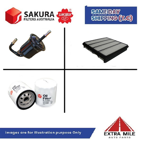 SAKURA Filter Kit For TOYOTA LANDCRUISER UZJ200R 2U7-FE cyl8 4.7L Ptl 2007-11