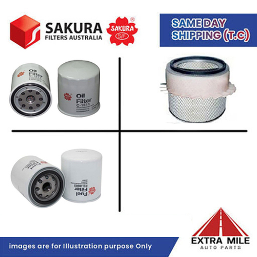 SAKURA Filter Kit For HOLDEN SHUTTLE LX WFRS1 cyl4 2.0L Diesel 03/82-86