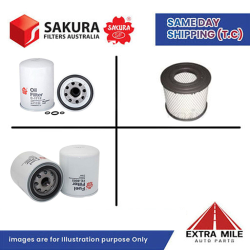 SAKURA Filter Kit For HOLDEN RODEO TFRS/TFR9 4JH1TC cyl4 3.0L Diesel 2002-2003