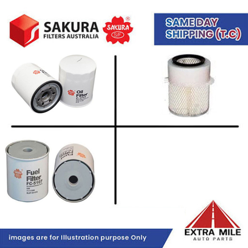 SAKURA Filter Kit For FORD TRADER cyl4 4.0L Diesel 1990-1999