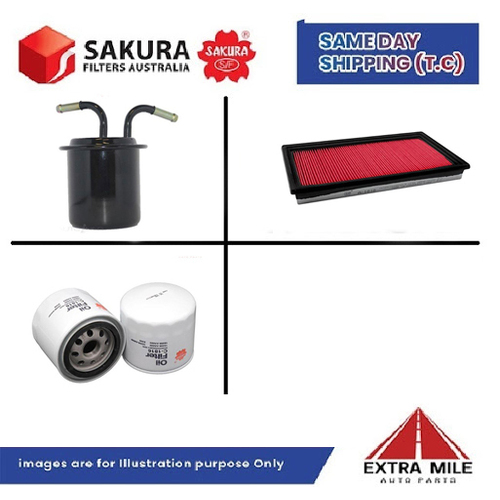 SAKURA Filter Kit For SUBARU LIBERTY BC7 EJ22E cyl4 2.2L Petrol 08/1990-06/1994