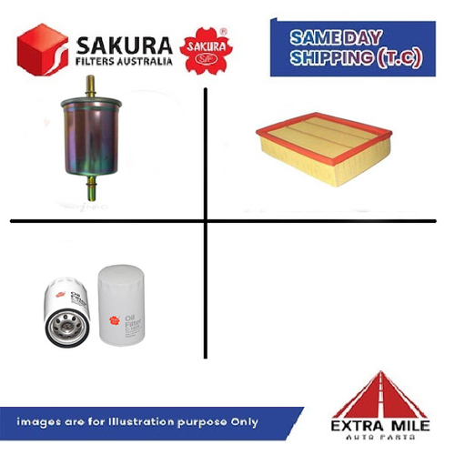SAKURA Filter Kit For FORD TRANSIT VAN VH cyl4 2.4L Petrol 2000-2004