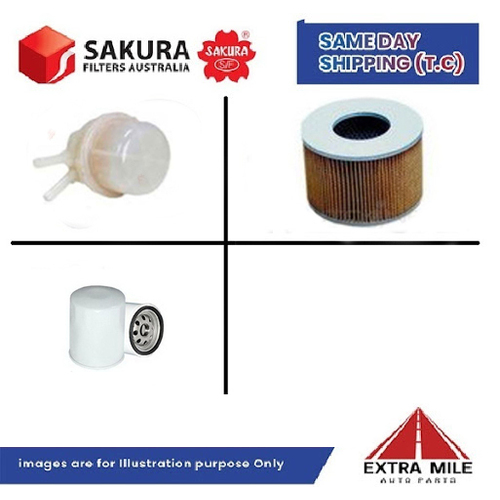 SAKURA Filter Kit For TOYOTA HILUX RN40 LWB 12R cyl4 1.6L Petrol 1978-1983
