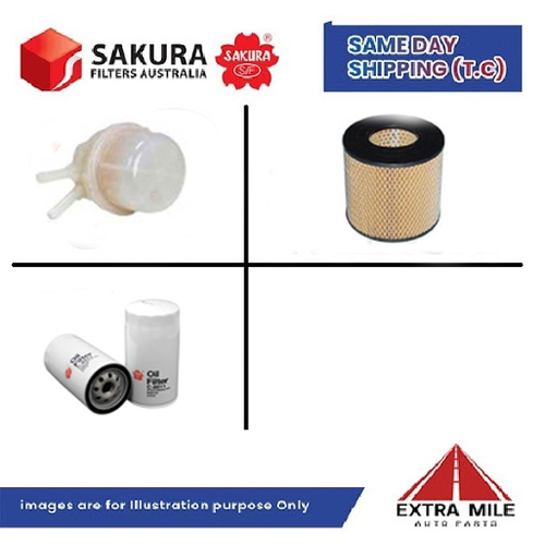 SAKURA Filter Kit For TOYOTA HILUX RN110 22RC cyl4 2.4L Petrol 1988-1997