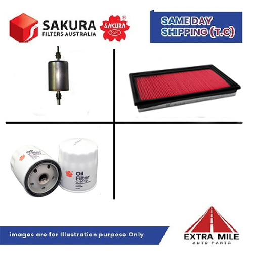 SAKURA Filter Kit For HOLDEN COMMODORE vx cyl6 3.8L LPG 2000-2002