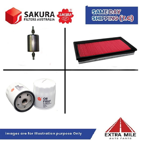 SAKURA Filter Kit For HOLDEN COMMODORE VTll VH cyl6 3.8L LPG 1997-2000