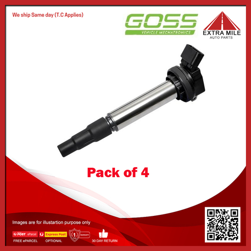 4X Goss Ignition Coil For Toyota Corolla ZRE142R, ZRE152R, ZRE172R, ZWE186R 1.8L