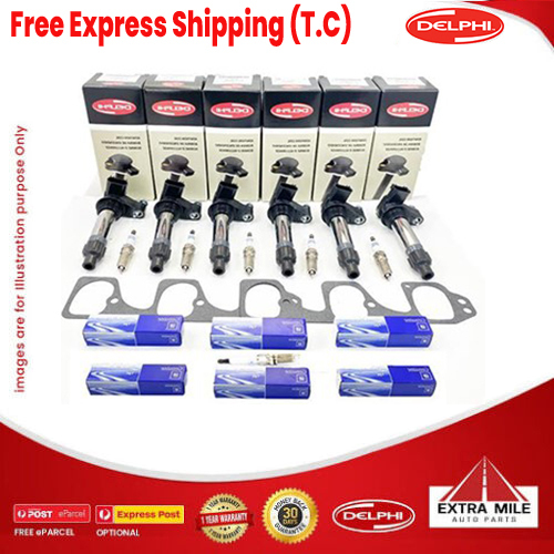 Ignition Coils set for Berlina VE V6 3.0L 3.6L (Free spark plugs and gaskets) CC486 12618542 GN10494 92220447