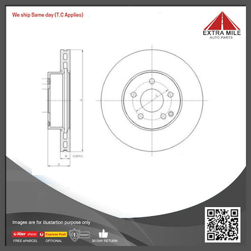 Bosch Brake Disc Rotors Front For MERCEDES-BENZ C-CLASS Sedan - CD1290 
