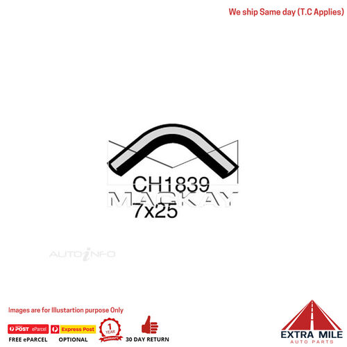 CH1839 Engine By Pass Hose for Toyota Corolla KE70R 1.3L I4 Petrol Manual & Auto