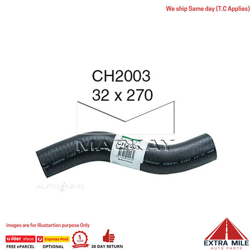 Mackay CH2003 Radiator Lower Hose For Toyota Hilux RN85R 2.4L I4 Petrol Manual