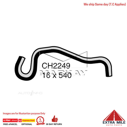 CH2249 Heater Hose for Mazda B2600 . 2.6L I4 Petrol Manual & Auto