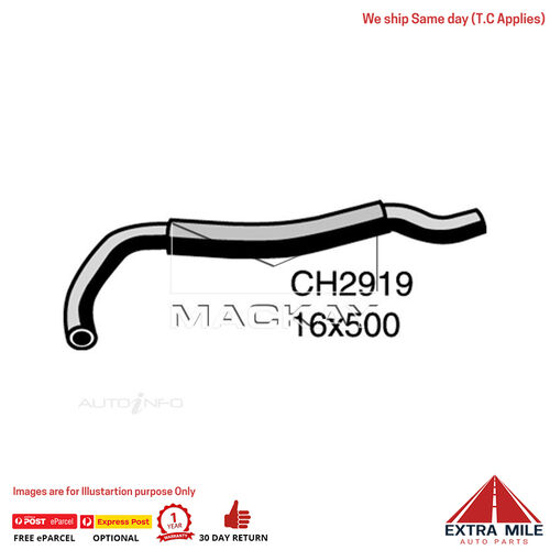 Mackay Heater Hose For Toyota Hiace Rch12R 2.4L Petrol Manual & Auto CH2919