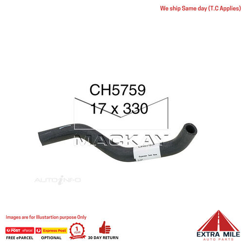 CH5759 Coolant Recovery Tank Hose for Holden Barina TK - 1.6L I4 Petrol - Manual & Auto