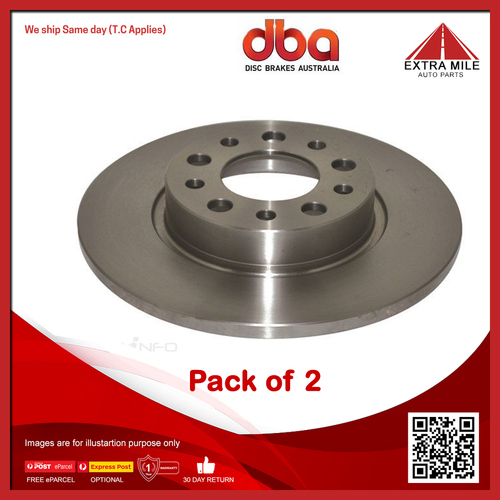 DBA Rear Street Standard Solid Disc Rotor Pair For Alfa Romeo-278mm