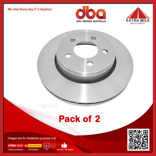 DBA Front Vented Disc Rotor Pair For Dodge Nitor, Cherokee KA-302mm
