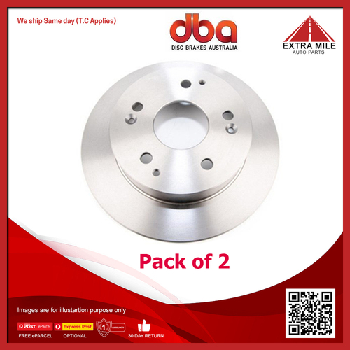 2X DBA Rear Street Standard Disc Rotor For Honda Integra DC 2.0L/2.2L K20A,K20A2
