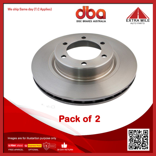 DBA Front Street Standard Vented Disc Rotor Pair For Toyota Fortuner, Hilux