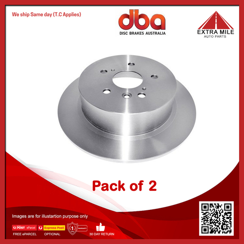 DBA Rear Street Standard Solid Disc Rotor Pair For Toyota Kluger GSU40R, GSU45R