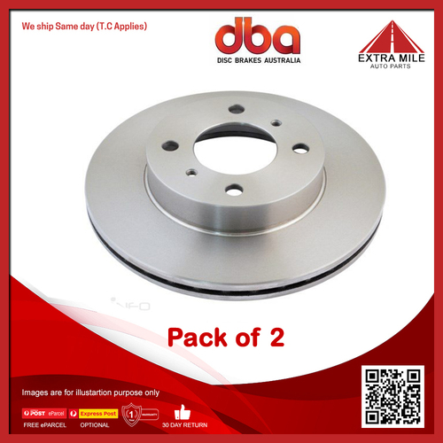 DBA Front Street Standard Vented Disc Rotor Pair For Proton Jumbuck 1.5L-235mm