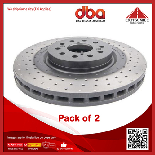 2X DBA Front Disc Brake Rotor 4000 Series For Mercedes-Benz GLA-Class, A-Class
