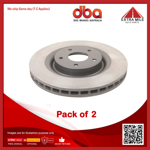 DBA Front 4000 Heavy Duty Vented Disc Rotor Pair For Chevrolet Corvette-340mm