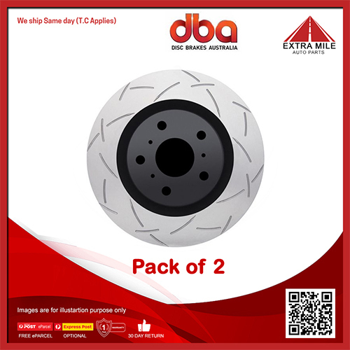 2X DBA Front Disc Brake Rotor 4000 Series For Volkswagen, Skoda, Audi A4-256mm