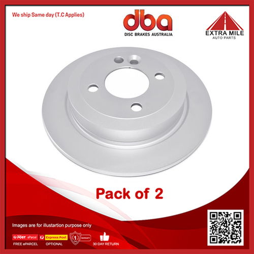 2xDBA Rear Disc Brake Rotor Solid For Mini Clubman, Coupe, Hatch, Roadster-259mm