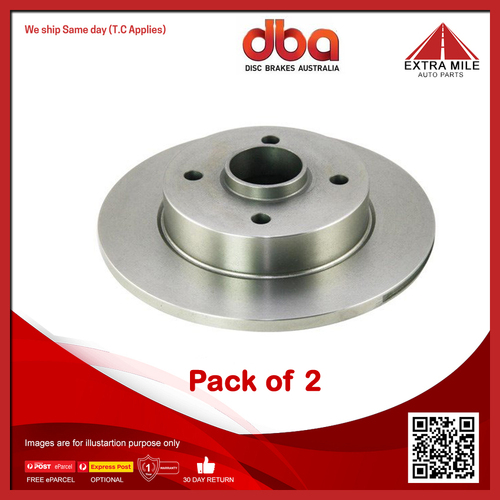 DBA Rear Street Standard Solid Disc Rotor Pair For Nissan EXA N13, Pulsar-234mm