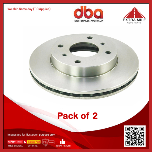 DBA Rear Street Standard Vented Disc Rotor Pair For Ford Australia, Nissan-257mm