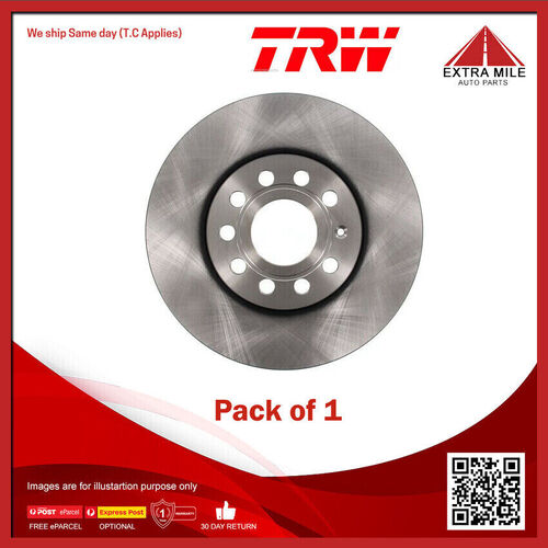 1X TRW Disc Brake Rotor 288mm Front For Volkswagen Jetta AV3, AV2, 1K2 1.4L/2.0L