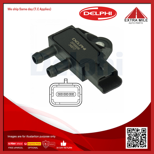 Delphi Exhaust Pressure Sensor 2 Pin For Peugeot 407 6D 1.6L/2.2L/2.0L/2.7L HDi